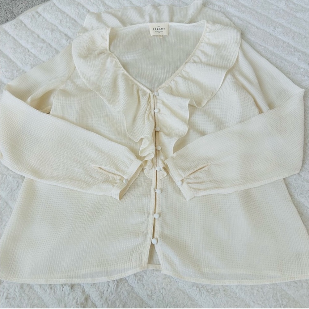 Sezane Priscille silk Blouse size 36 - Picture 10 of 16